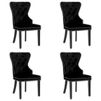 Velvet Tufted Wingback Dining Chair, Set of 4, Multiple Colors