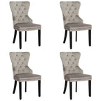 Velvet Tufted Wingback Dining Chair, Set of 4, Multiple Colors
