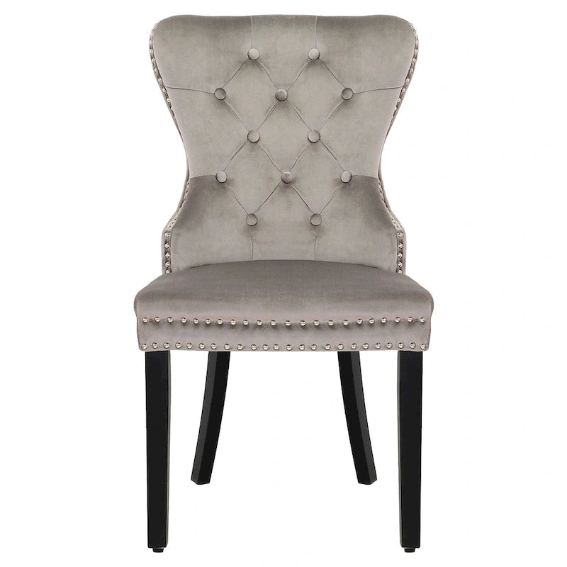 Velvet Tufted Wingback Dining Chair, Set of 4, Multiple Colors