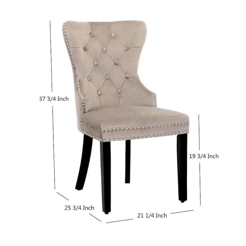 Velvet Tufted Wingback Dining Chair, Set of 4, Multiple Colors