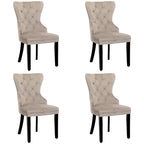 Velvet Tufted Wingback Dining Chair, Set of 4, Multiple Colors