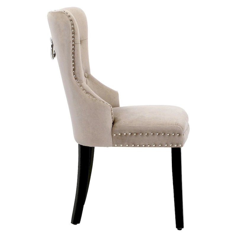 Velvet Tufted Wingback Dining Chair, Set of 4, Multiple Colors