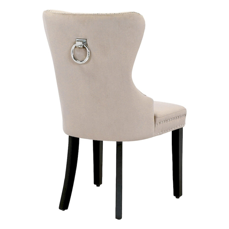 Velvet Tufted Wingback Dining Chair, Set of 4, Multiple Colors
