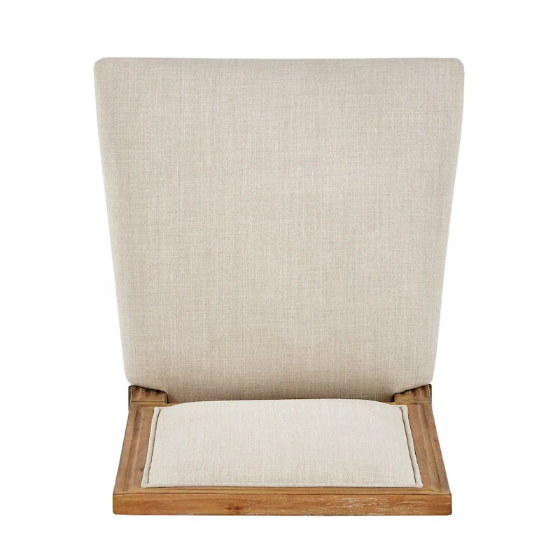 Linen Rectangular Dining Chair, Set of 2 – Beige / Dark Grey / Grey, Natural / Brown / Antique Grey Oak Finish