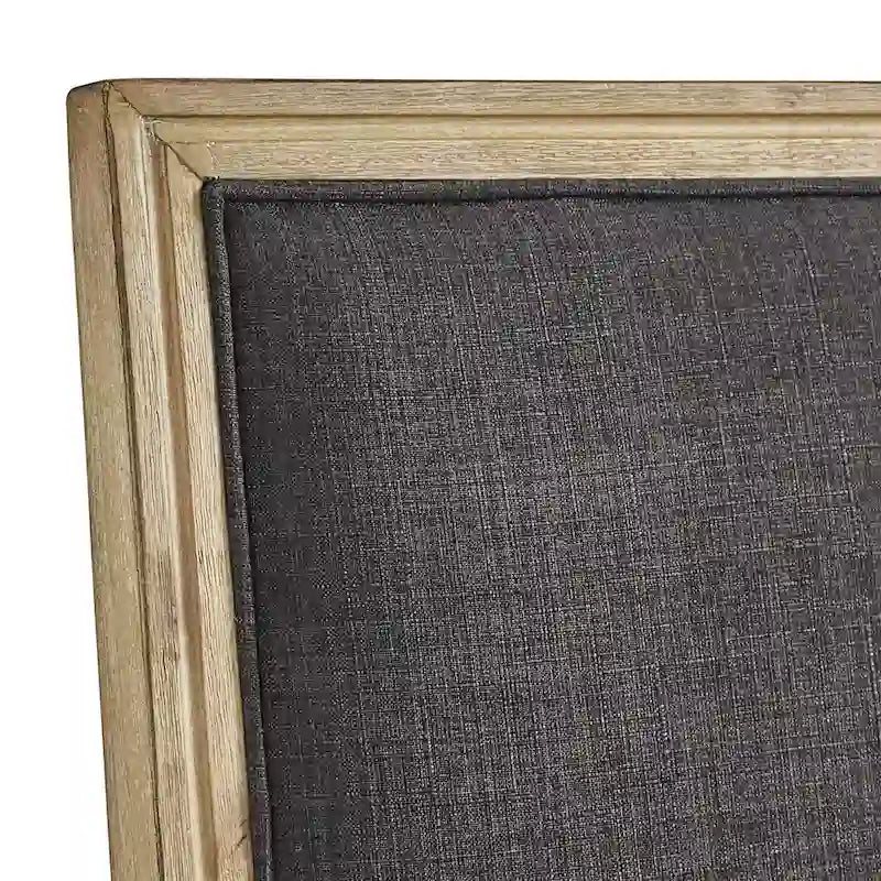 Linen Rectangular Dining Chair, Set of 2 – Beige / Dark Grey / Grey, Natural / Brown / Antique Grey Oak Finish