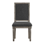 Linen Rectangular Dining Chair, Set of 2 – Beige / Dark Grey / Grey, Natural / Brown / Antique Grey Oak Finish