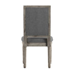Linen Rectangular Dining Chair, Set of 2 – Beige / Dark Grey / Grey, Natural / Brown / Antique Grey Oak Finish
