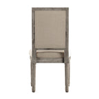 Linen Rectangular Dining Chair, Set of 2 – Beige / Dark Grey / Grey, Natural / Brown / Antique Grey Oak Finish