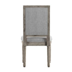 Linen Rectangular Dining Chair, Set of 2 – Beige / Dark Grey / Grey, Natural / Brown / Antique Grey Oak Finish