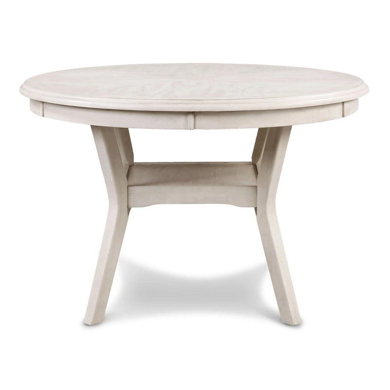 Round Dining Table Set for 4 – Farmhouse Style, Natural Beige / Grey / Cherry, 5-Piece