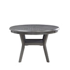Round Dining Table Set for 4 – Farmhouse Style, Natural Beige / Grey / Cherry, 5-Piece