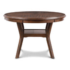 Round Dining Table Set for 4 – Farmhouse Style, Natural Beige / Grey / Cherry, 5-Piece