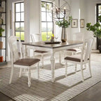 Antique White Extendable Dining Table Set, 4–8 Person (5 or 7-Piece)