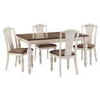 Antique White Extendable Dining Table Set, 4–8 Person (5 or 7-Piece)