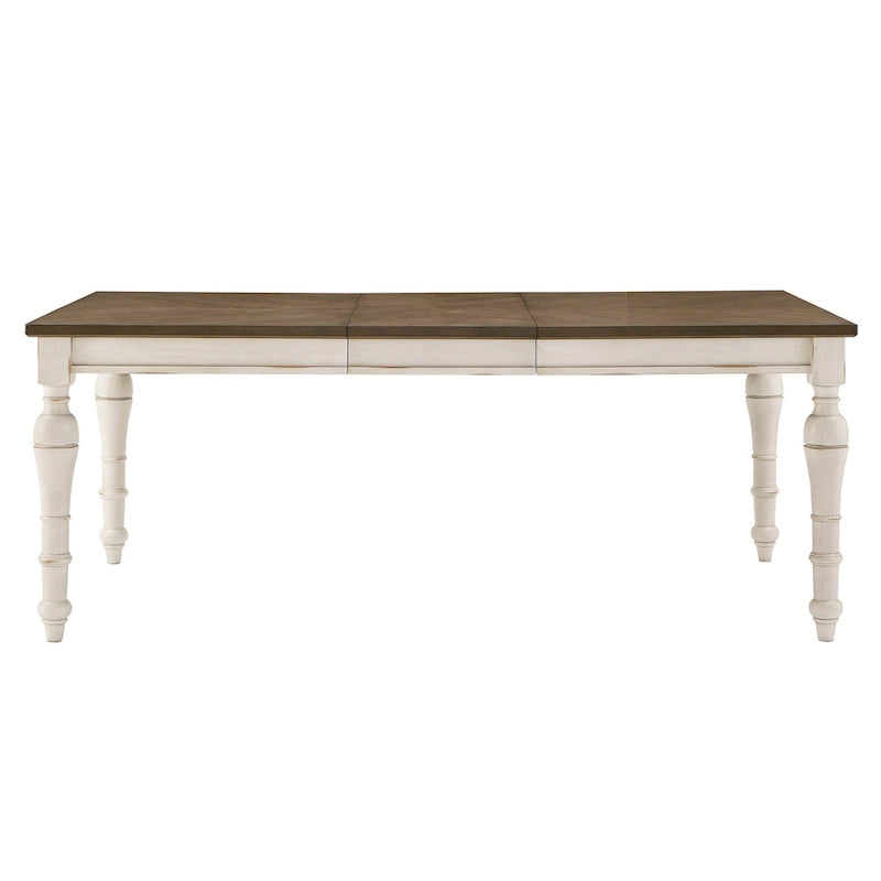 Antique White Extendable Dining Table Set, 4–8 Person (5 or 7-Piece)