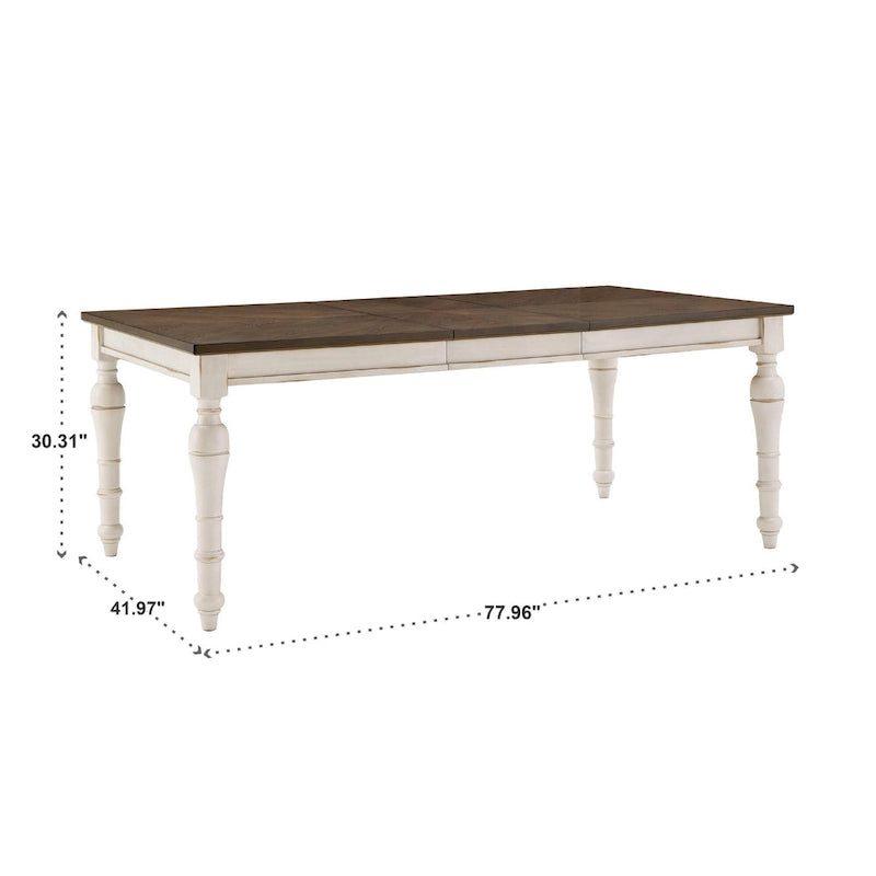 Antique White Extendable Dining Table Set, 4–8 Person (5 or 7-Piece)