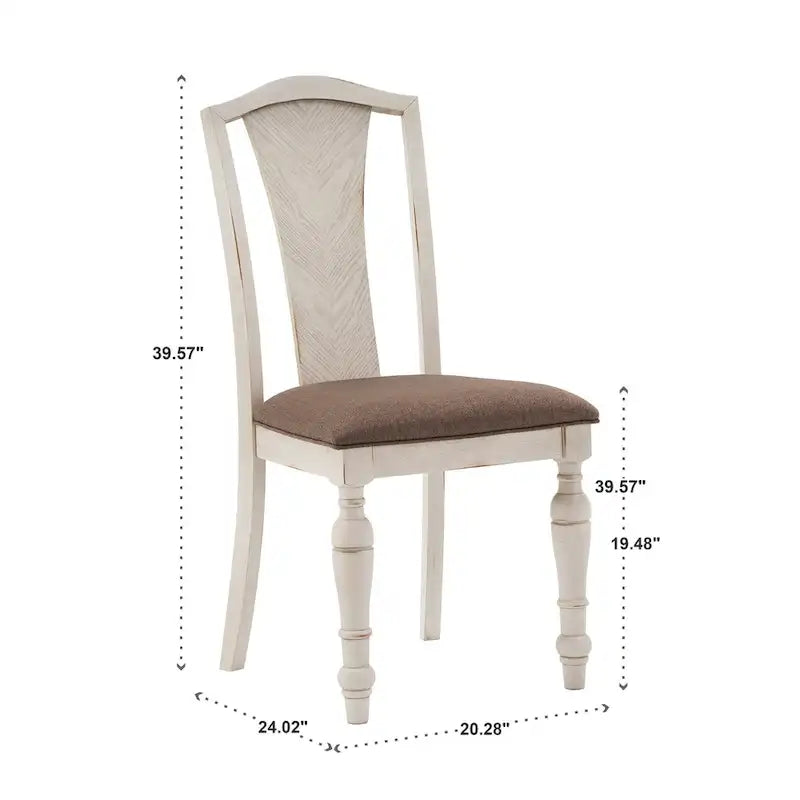 Antique White Extendable Dining Table Set, 4–8 Person (5 or 7-Piece)