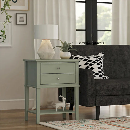 2-Drawer Accent Side Table, Multiple Colors, Assembly for 2