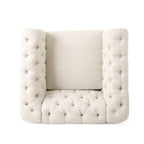 Dark Brown & Beige / Charcoal Chesterfield-Style Fabric Sofa Set, 3-Piece (Seats up to 5)