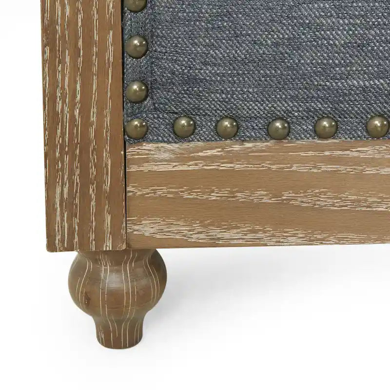Dark Brown & Beige / Charcoal Chesterfield-Style Fabric Sofa Set, 3-Piece (Seats up to 5)