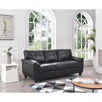 Black / Grey / White / Cappuccino Faux Leather Tufted Sofa, Seats 3