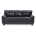 Black / Grey / White / Cappuccino Faux Leather Tufted Sofa, Seats 3