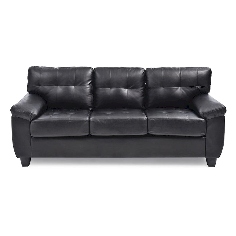 Black / Grey / White / Cappuccino Faux Leather Tufted Sofa, Seats 3