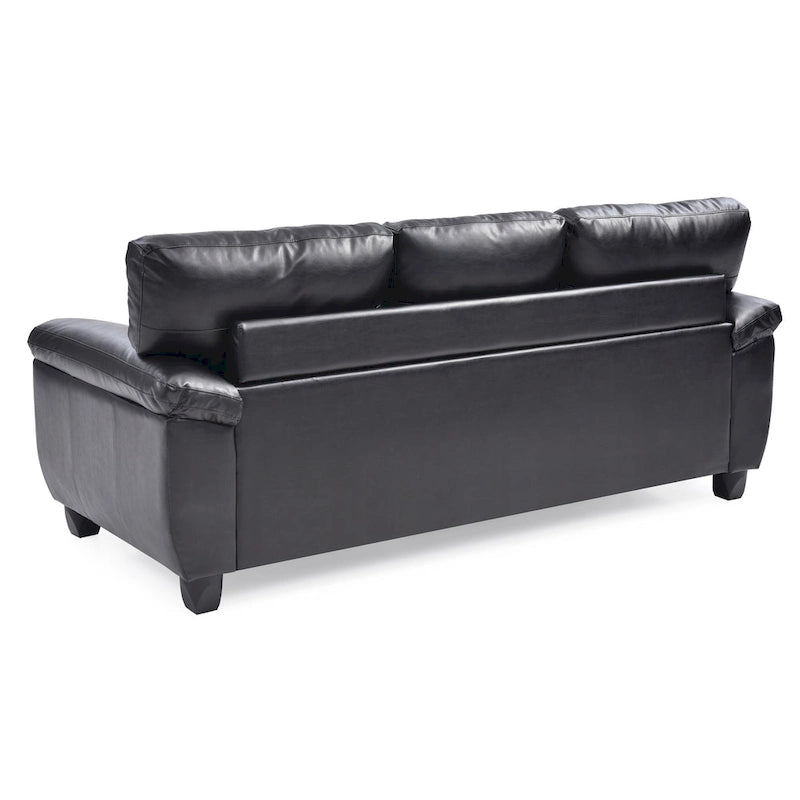 Black / Grey / White / Cappuccino Faux Leather Tufted Sofa, Seats 3