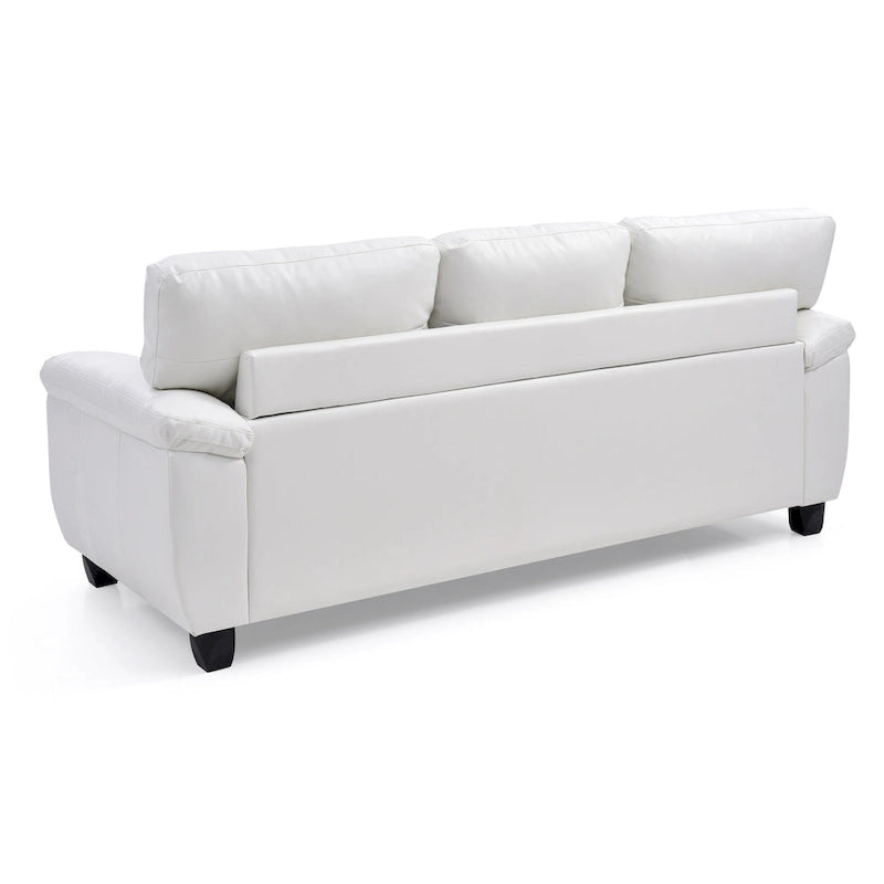 Black / Grey / White / Cappuccino Faux Leather Tufted Sofa, Seats 3