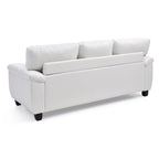 Black / Grey / White / Cappuccino Faux Leather Tufted Sofa, Seats 3