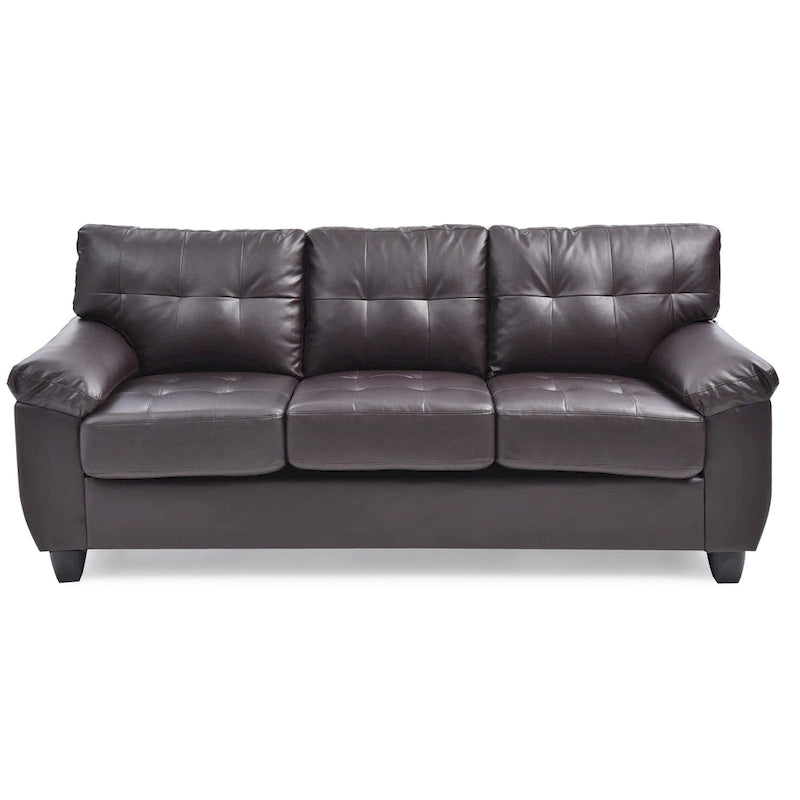 Black / Grey / White / Cappuccino Faux Leather Tufted Sofa, Seats 3