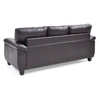 Black / Grey / White / Cappuccino Faux Leather Tufted Sofa, Seats 3