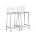 Clear Acrylic Counter Stool, Chrome/Black, Set of 2