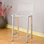 Clear Acrylic Counter Stool, Chrome/Black, Set of 2