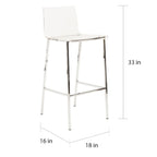 Clear Acrylic Counter Stool, Chrome/Black, Set of 2