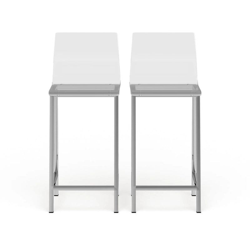 Clear Acrylic Counter Stool, Chrome/Black, Set of 2
