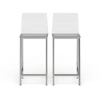 Clear Acrylic Counter Stool, Chrome/Black, Set of 2