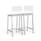 Clear Acrylic Counter Stool, Chrome/Black, Set of 2