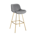 Multi-Color Velvet Swivel Barstool, Armless Counter Stool, Set of 2