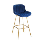 Multi-Color Velvet Swivel Barstool, Armless Counter Stool, Set of 2