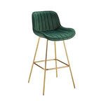 Multi-Color Velvet Swivel Barstool, Armless Counter Stool, Set of 2