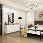 Black / White 9-Drawer Dresser with Gold Handles, Single