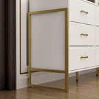 Black / White 9-Drawer Dresser with Gold Handles, Single
