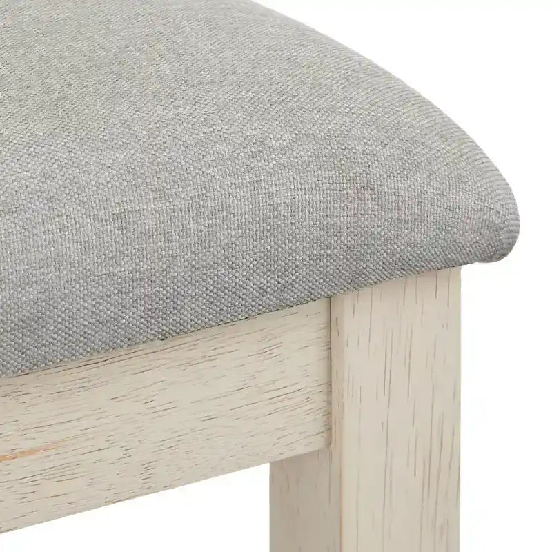 White & Gray Cross-Back Counter Height Stool, Set of 2