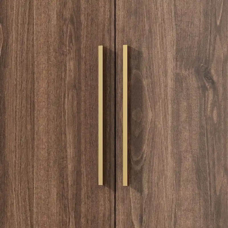 Grey / Brown / White 2-Door Wooden Wardrobe with 2 Drawers