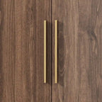 Grey / Brown / White 2-Door Wooden Wardrobe with 2 Drawers