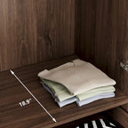Grey / Brown / White 2-Door Wooden Wardrobe with 2 Drawers