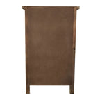 Brown Wood Nightstand with 3 Carved Drawers, Single Bedside Table