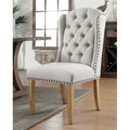 Ivory Wingback Tufted Farmhouse Dining Chair, Set of 2