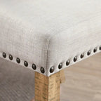 Ivory Wingback Tufted Farmhouse Dining Chair, Set of 2